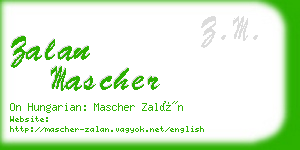 zalan mascher business card